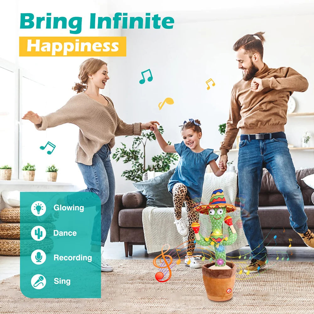Talking Cactus  Dancing Baby Toy Cactus Repeats What You say for Kids with English Songs Dancing Toy for Gift Toddle Girls Boys