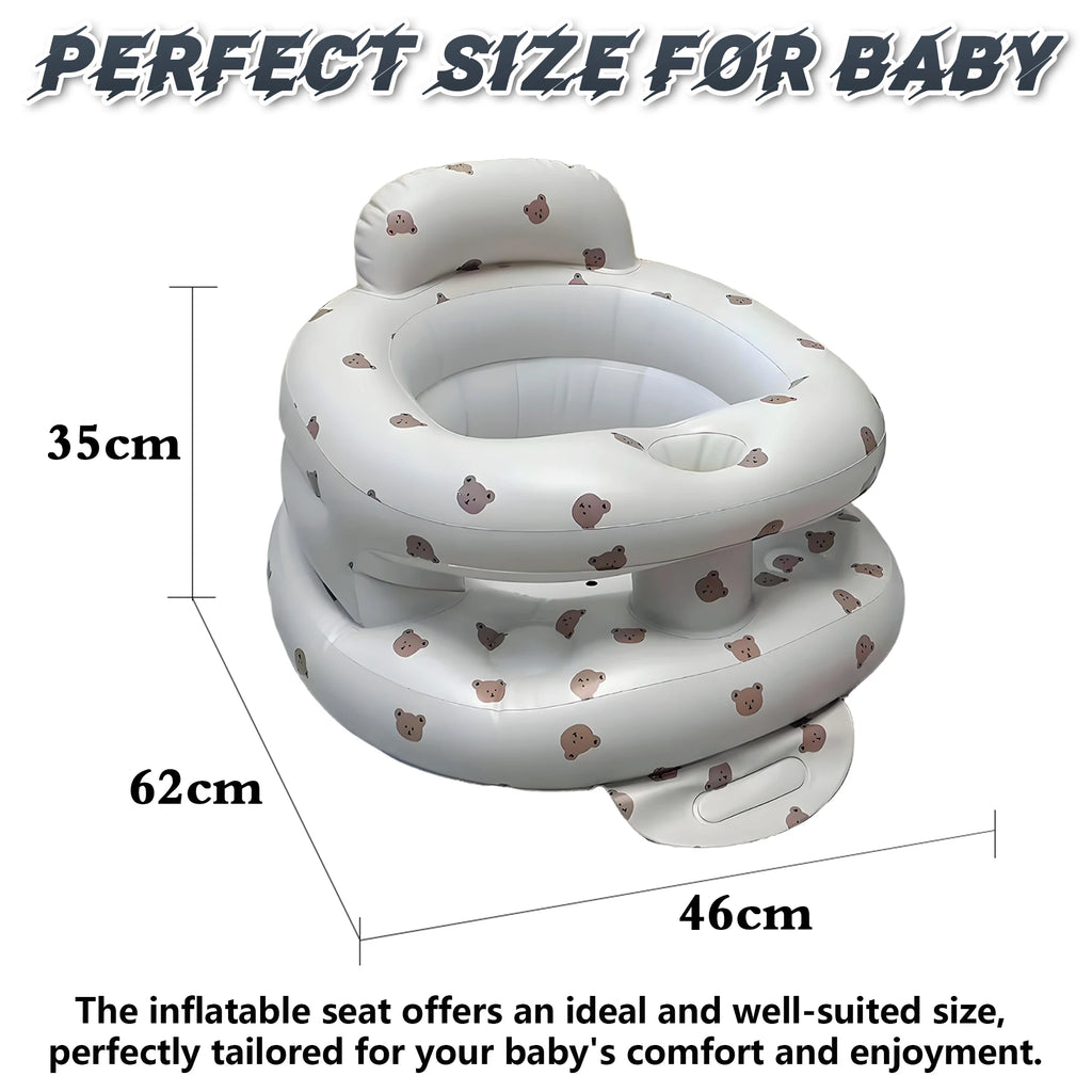 New Inflatable Baby Seat with Full Enclosure Comfortable PVC Sit Me Up Baby Chair Built in Air Pump Blow Up Sitting Sofa