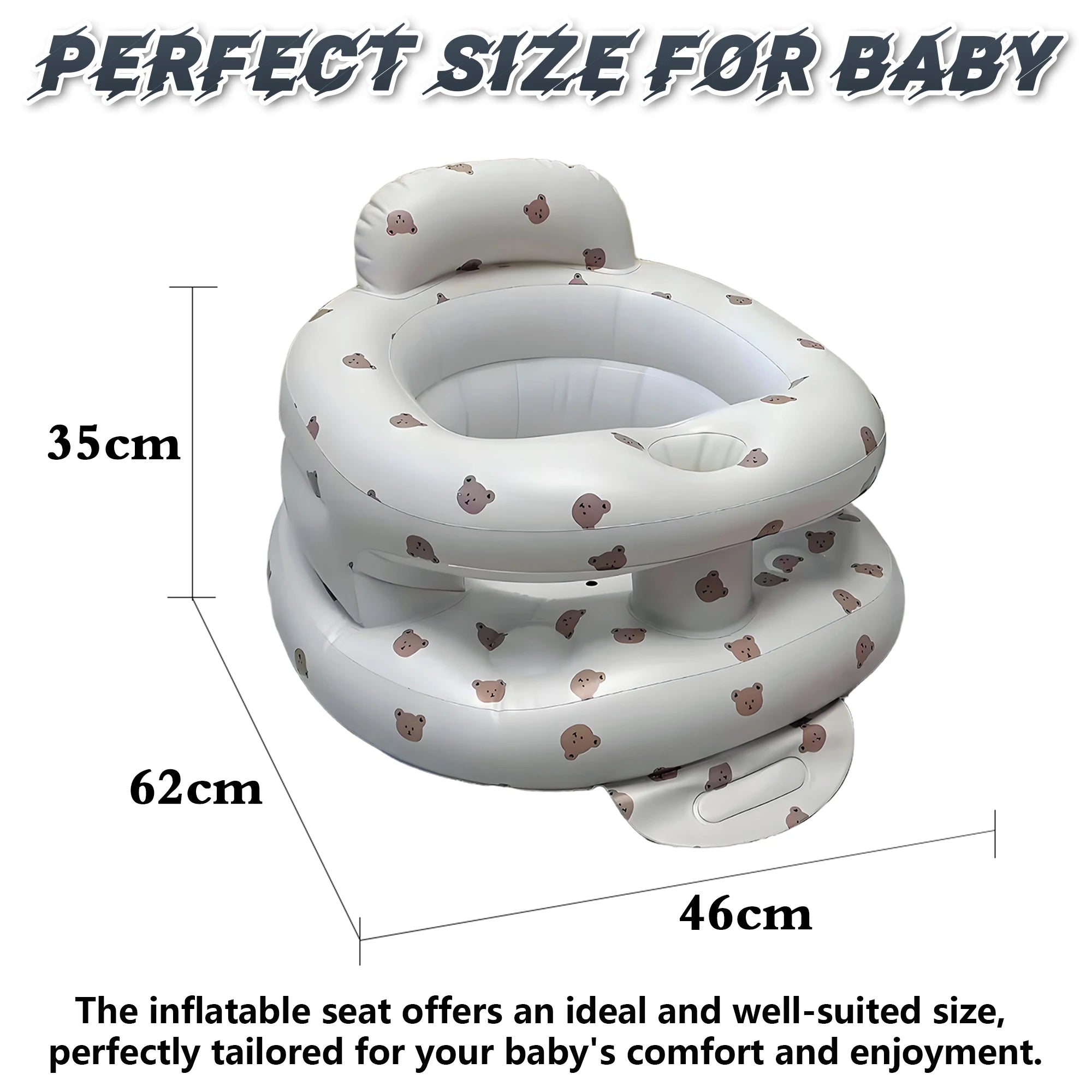 New Inflatable Baby Seat with Full Enclosure Comfortable PVC Sit Me Up Baby Chair Built in Air Pump Blow Up Sitting Sofa