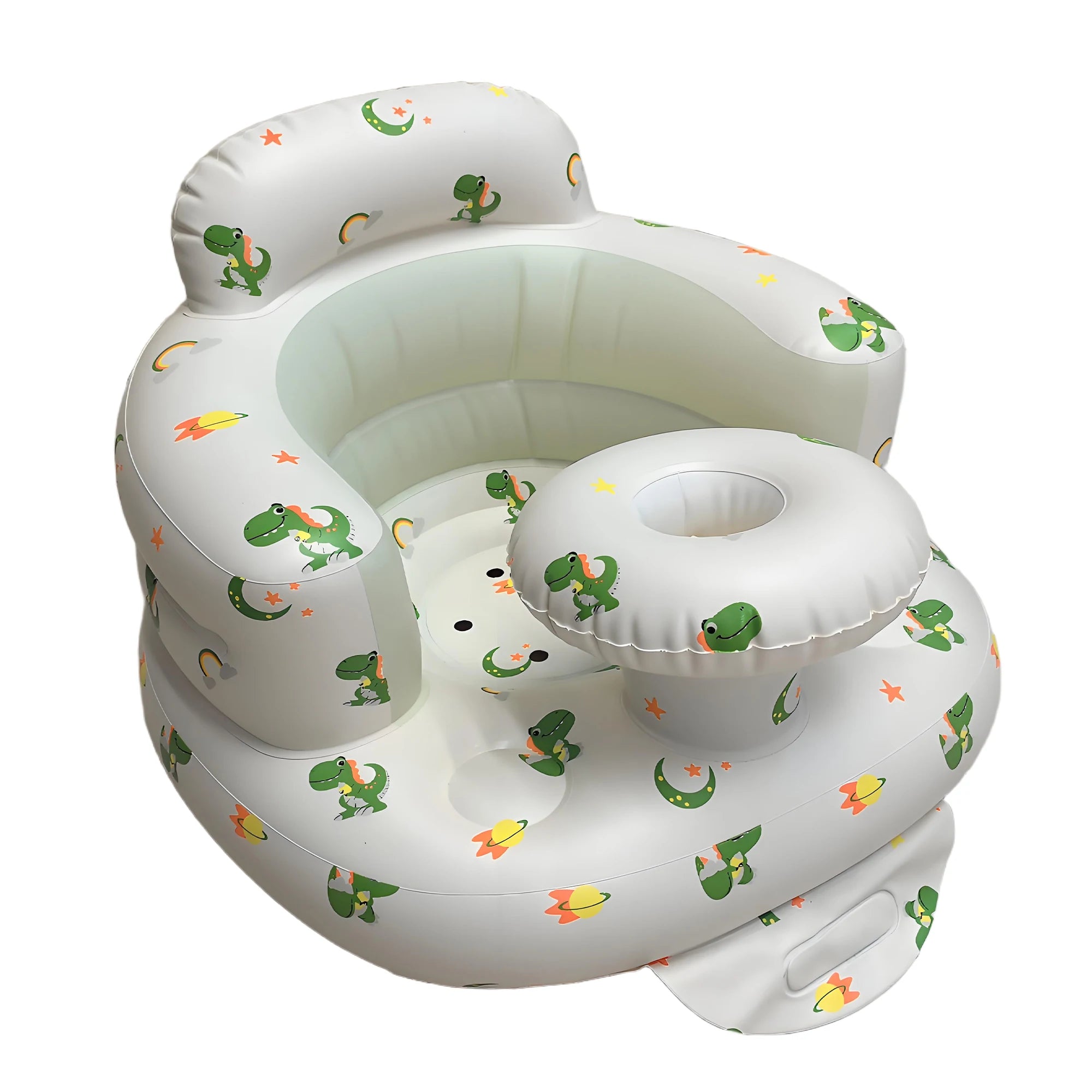 New Inflatable Baby Seat with Full Enclosure Comfortable PVC Sit Me Up Baby Chair Built in Air Pump Blow Up Sitting Sofa