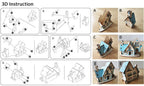 3D Wooden Car Puzzle Retro Bus European Style Campervan DIY Assembly Model Kit Educational Toy for Children Kids Home Decoration