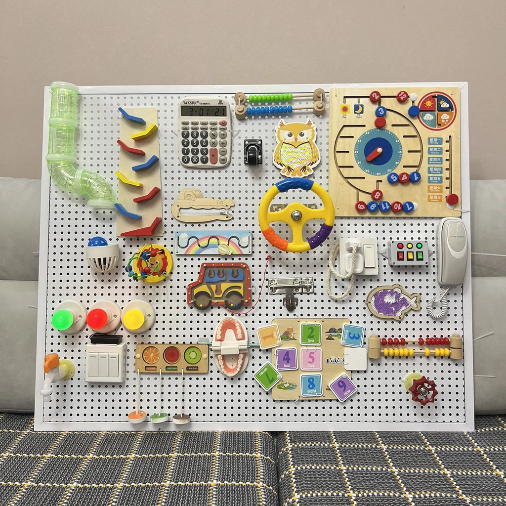Kids Busy Board DIY Accessories Baby Activity Fine Motor Skills Learning Games Montessori Sensory Toys Early Education Busyboard
