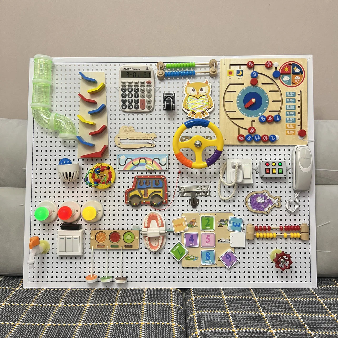 Kids Busy Board DIY Accessories Baby Activity Fine Motor Skills Learning Games Montessori Sensory Toys Early Education Busyboard