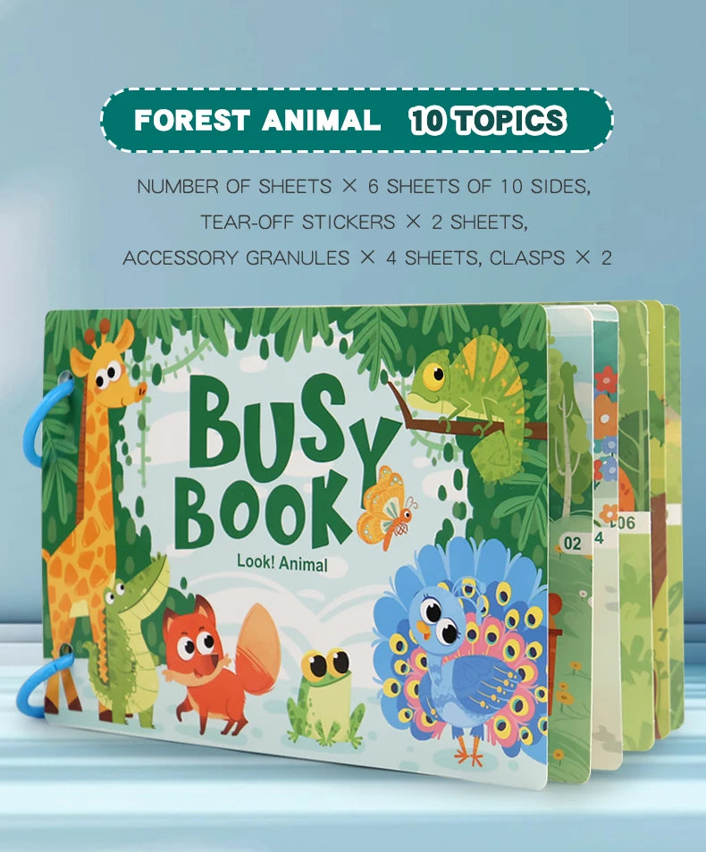 Montessori Baby Busy book My First Quiet Book Paste Early Learning Education Toy Children Toy Matching Game for Babies