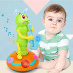Children's LED Electric Caterpillar Saxophone Toys Wriggle Dancing Saxophone Caterpillar Light Music Early Education Toys Gift