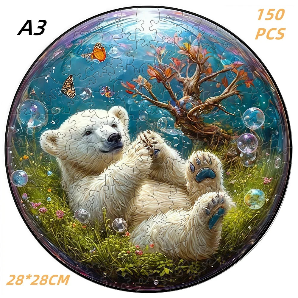 Jigsaw Puzzle Mysterious Animal Puzzles Dog Puzzles Gift for Adult Kids Educational Fabulous Gift Interactive Games Wooden Toys