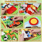 Montessori Quiet Book - Farm Animal Activity Toy with Storytelling for Toddlers, Early Learning Fine Motor Skills