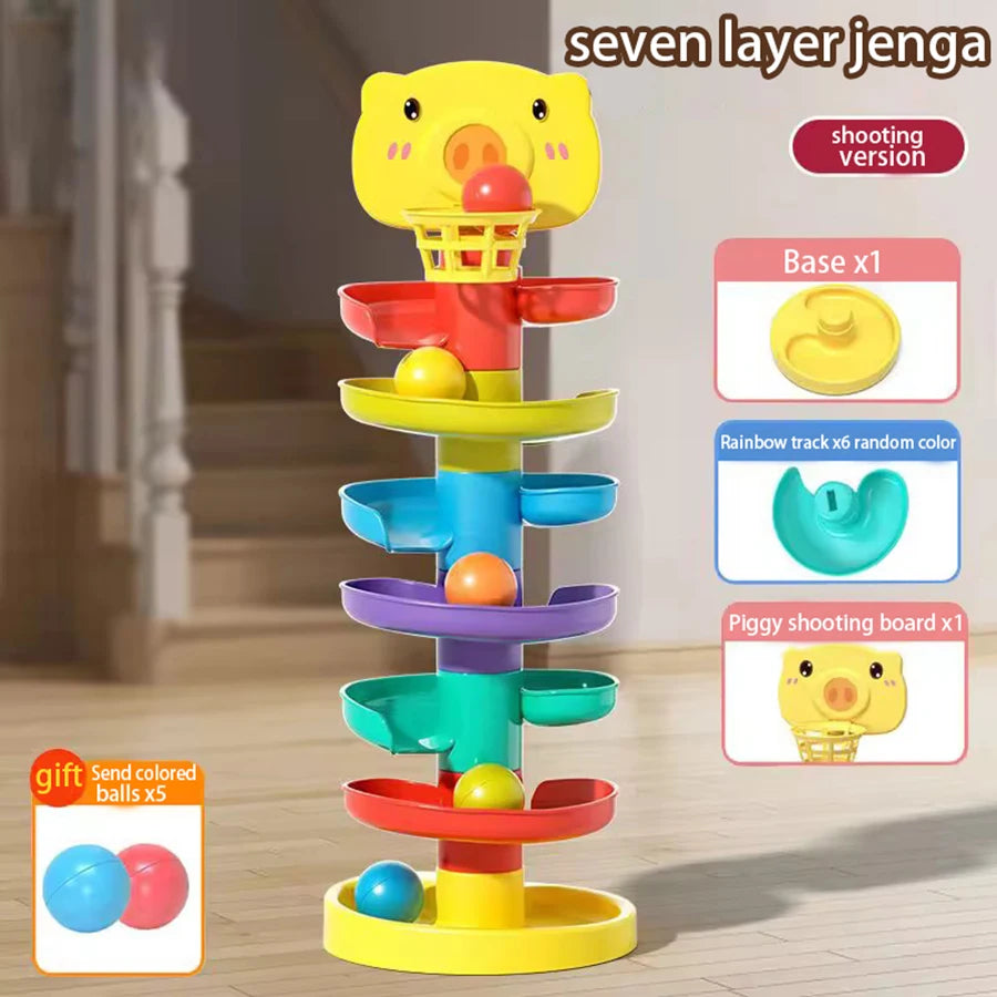 Montessori-style baby toy rolling ball, infant and toddler fun, parent-child interactive puzzle stacking early education toys