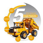 City technical MOC WheelLoader Car Heavy Mining Truck Crane Building Blocks DIY Engineering Excavator Bricks Toy For Children