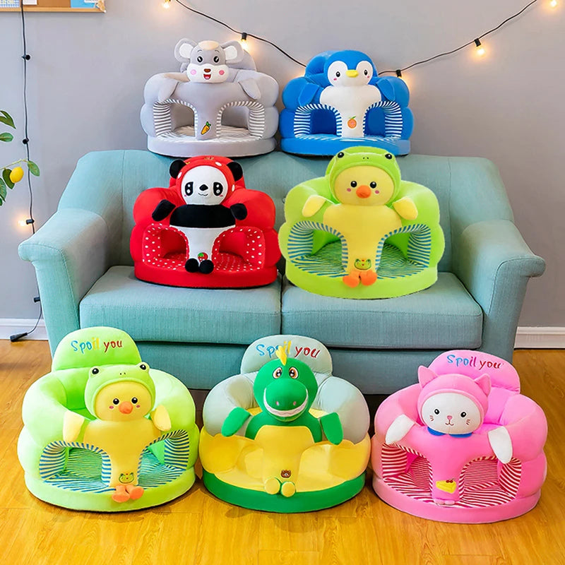 Baby Sitting Chair  High Quality Cover Cute Animal Shaped Plush Sofa Case Infants Learning Support Seat Cushion