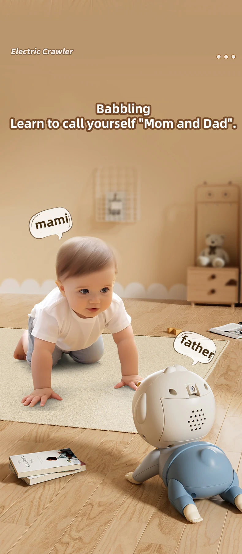 Musical Crawling Baby Toy | Interactive Tummy Time & Crawling Training Doll