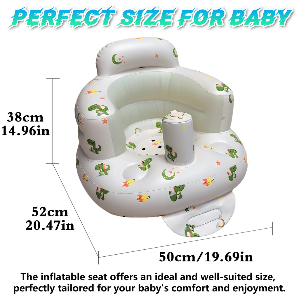 New Inflatable Baby Seat with Full Enclosure Comfortable PVC Sit Me Up Baby Chair Built in Air Pump Blow Up Sitting Sofa