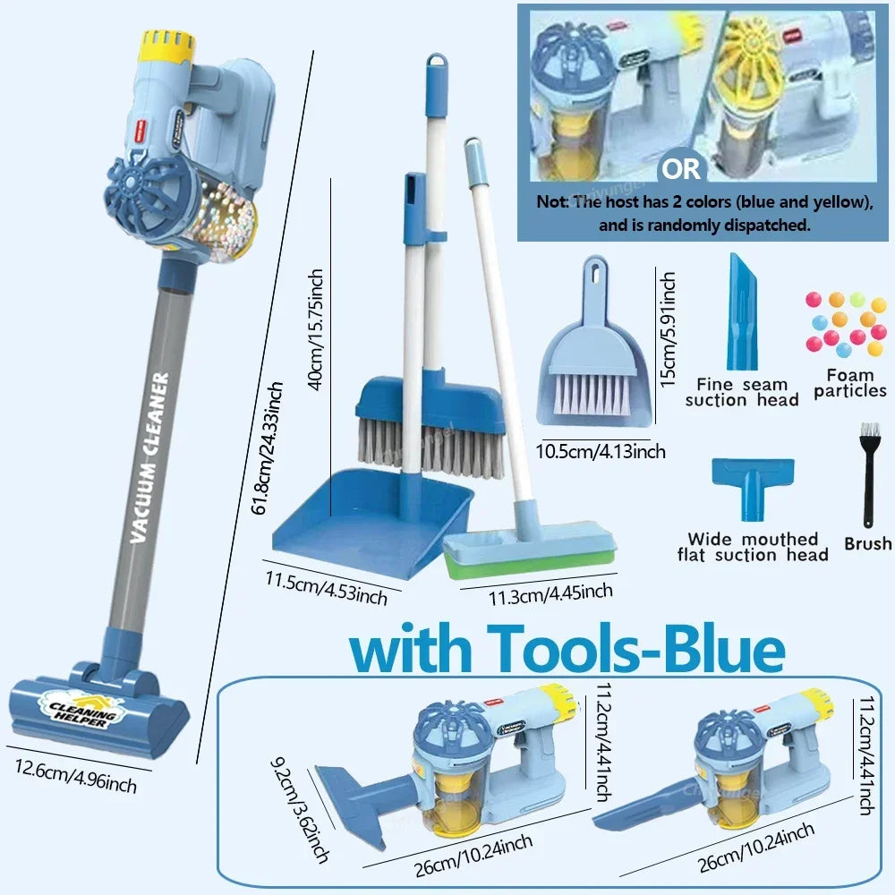 Kids Simulation Electric Vacuum Cleaner Toy Set Housekeeping Role Play Educational Toys for Toddlers Perfect Gift for Girls Boys