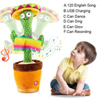 Talking Cactus  Dancing Baby Toy Cactus Repeats What You say for Kids with English Songs Dancing Toy for Gift Toddle Girls Boys