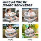 New Inflatable Baby Seat with Full Enclosure Comfortable PVC Sit Me Up Baby Chair Built in Air Pump Blow Up Sitting Sofa