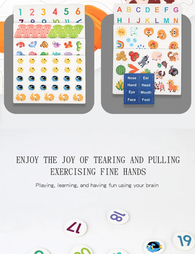 Montessori Baby Busy book My First Quiet Book Paste Early Learning Education Toy Children Toy Matching Game for Babies