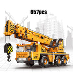 City technical MOC WheelLoader Car Heavy Mining Truck Crane Building Blocks DIY Engineering Excavator Bricks Toy For Children