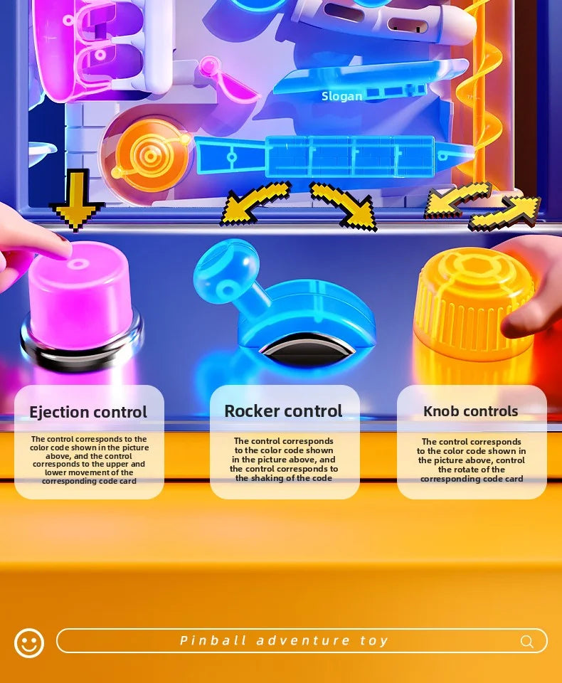 Educational Montessori Toy Multi-Layer Track Adventure Game Rail Rolling Ball Model Interactive Brain for Children Kids