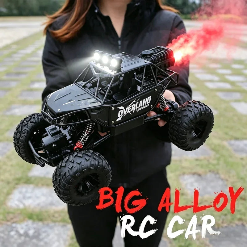 2WD RC Monster Truck with Spray & LED Light 2.4GHz Off-Road Remote Control Cars High Speed Climbing Vehicle Toys for Kids Adults