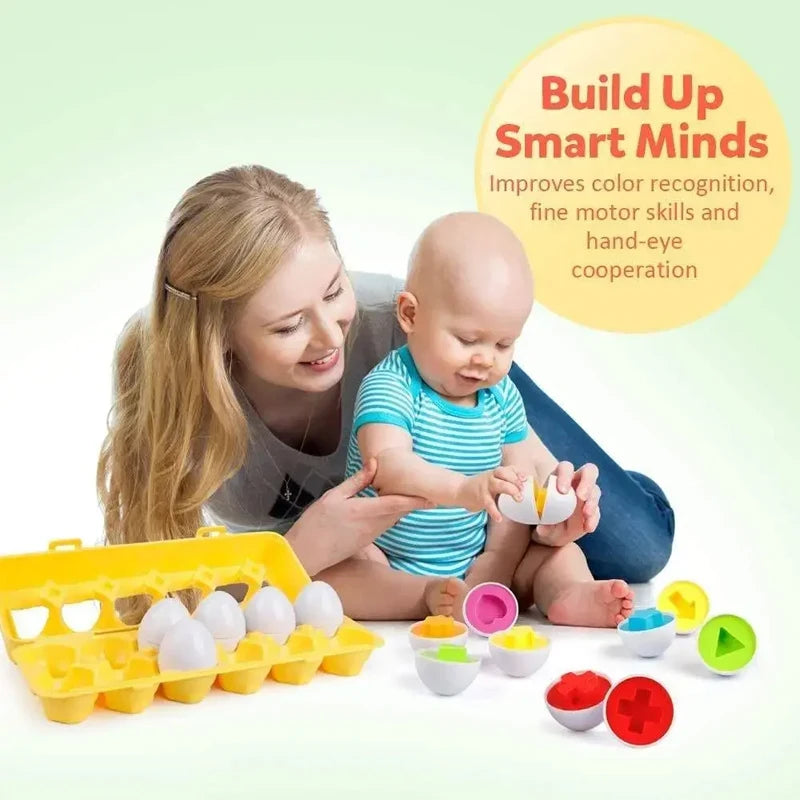 Montessori Smart Egg Matching Puzzle Toy for Toddlers | Color & Shape Sorting Educational Game