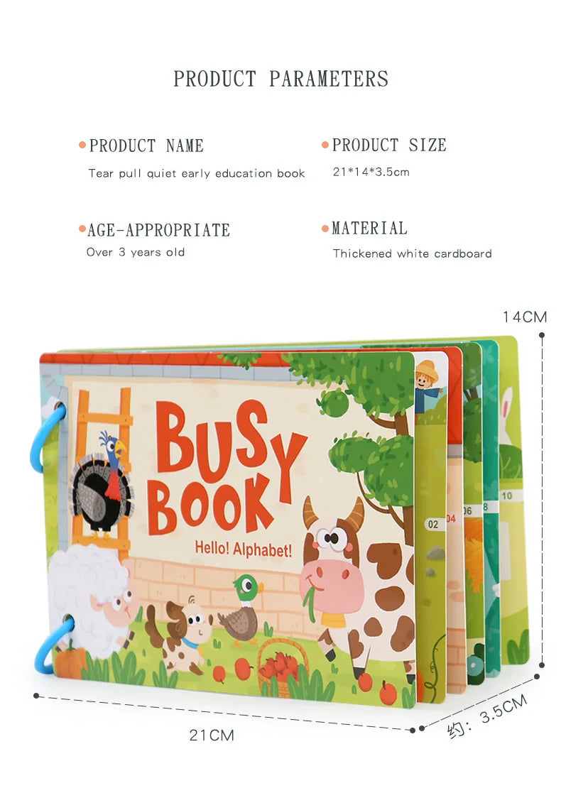 Montessori Baby Busy book My First Quiet Book Paste Early Learning Education Toy Children Toy Matching Game for Babies