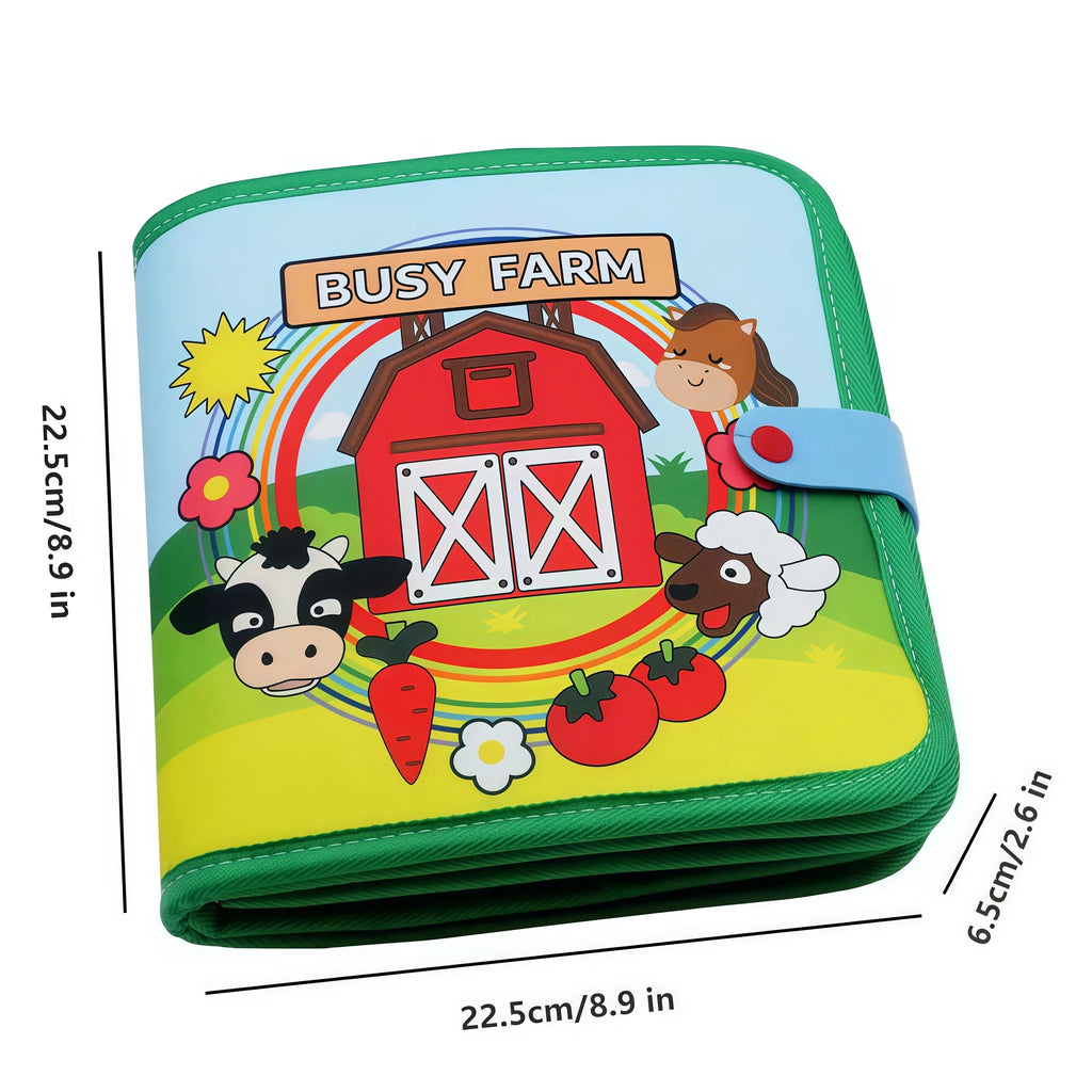 Montessori Quiet Book - Farm Animal Activity Toy with Storytelling for Toddlers, Early Learning Fine Motor Skills