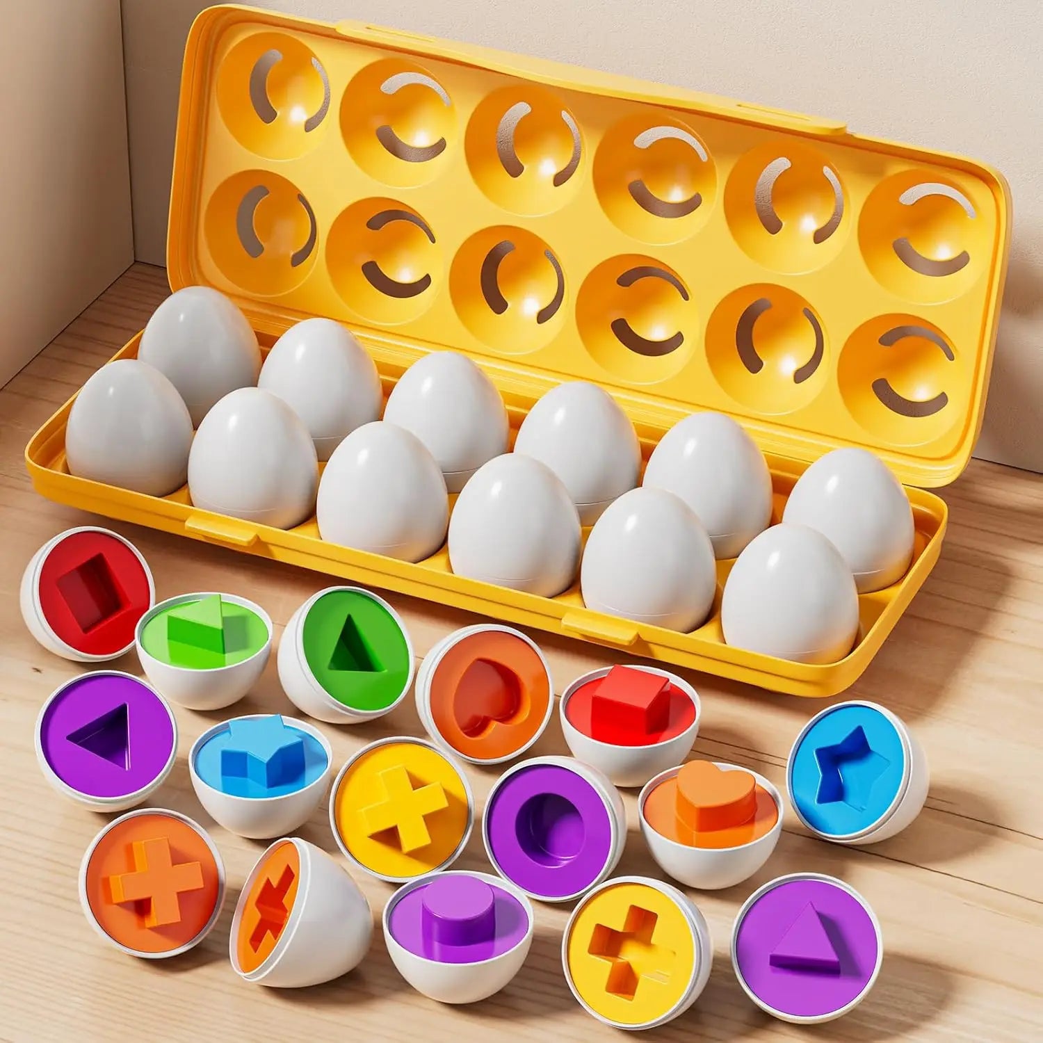 Montessori Smart Egg Matching Puzzle Toy for Toddlers | Color & Shape Sorting Educational Game