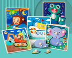 Baby Wooden Puzzles Montessori Toys 1 2 3 Years Toddler Toys Hand Grab Board Alphabet Number Cognition Learning Educational Toys