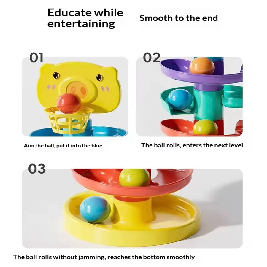 Montessori-style baby toy rolling ball, infant and toddler fun, parent-child interactive puzzle stacking early education toys