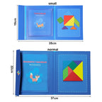 Wooden Magnetic Tangram Puzzle Book for Kids | Educational Travel Puzzle Toy