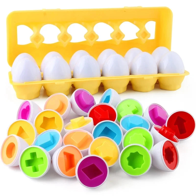 Montessori Smart Egg Matching Puzzle Toy for Toddlers | Color & Shape Sorting Educational Game