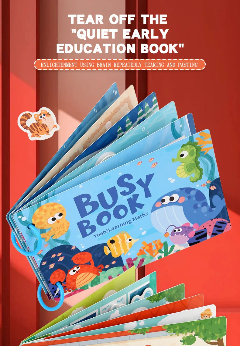 Montessori Baby Busy book My First Quiet Book Paste Early Learning Education Toy Children Toy Matching Game for Babies