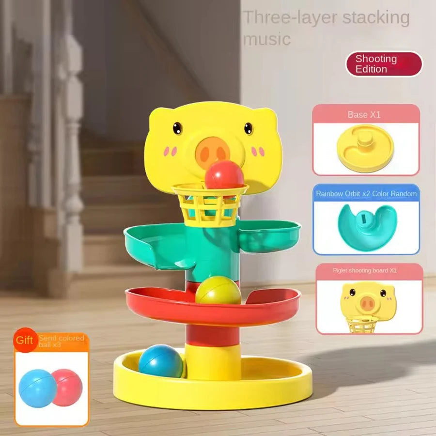 Montessori-style baby toy rolling ball, infant and toddler fun, parent-child interactive puzzle stacking early education toys