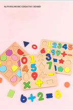 Kids Alphabetic Arithmetic Number Geometric Shapes Wooden Puzzle Montessori Preschool Learning Educational Game Toy for Children