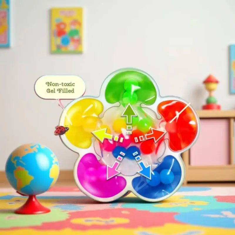 Montessori 5-Color Sorting Sensory Toy for Kids Educational Learning Game with Colorful Balls for Fine Motor Skills Development
