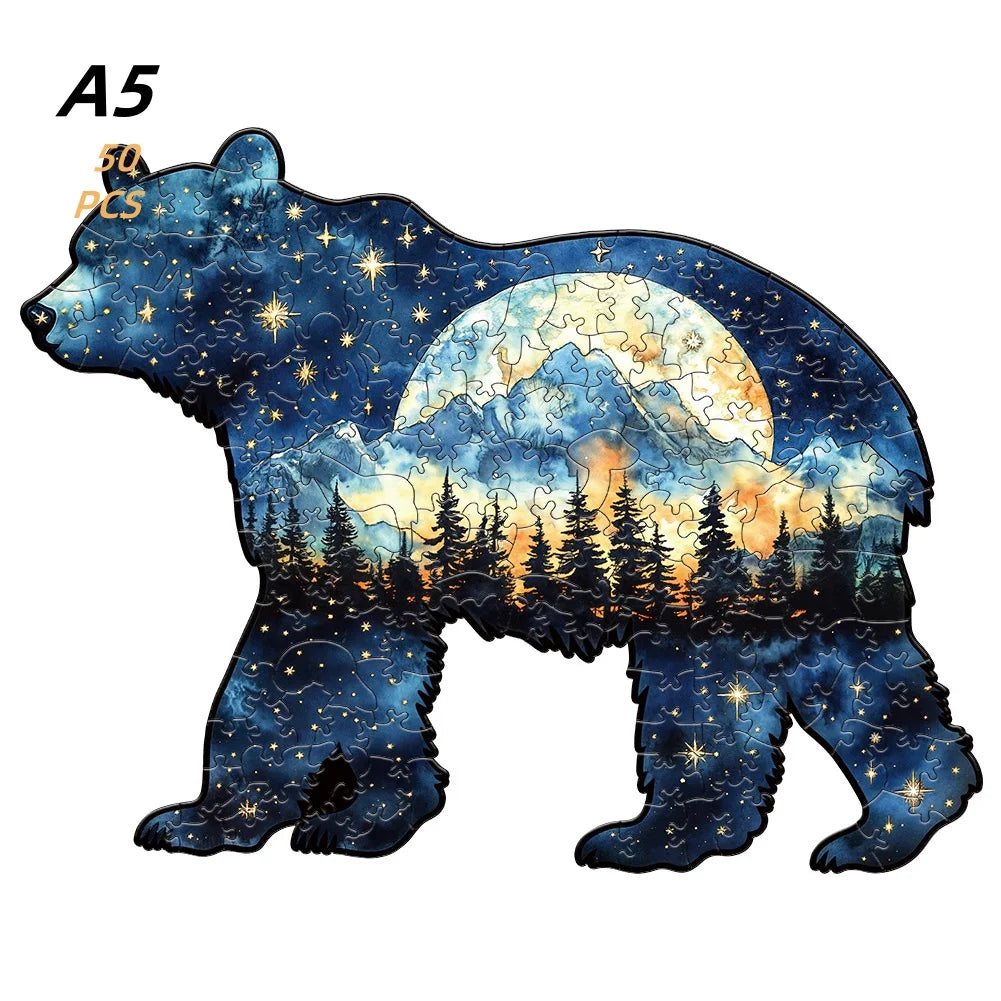 Jigsaw Puzzle Mysterious Animal Puzzles Dog Puzzles Gift for Adult Kids Educational Fabulous Gift Interactive Games Wooden Toys
