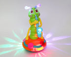 Children's LED Electric Caterpillar Saxophone Toys Wriggle Dancing Saxophone Caterpillar Light Music Early Education Toys Gift