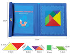 Wooden Magnetic Tangram Puzzle Book for Kids | Educational Travel Puzzle Toy