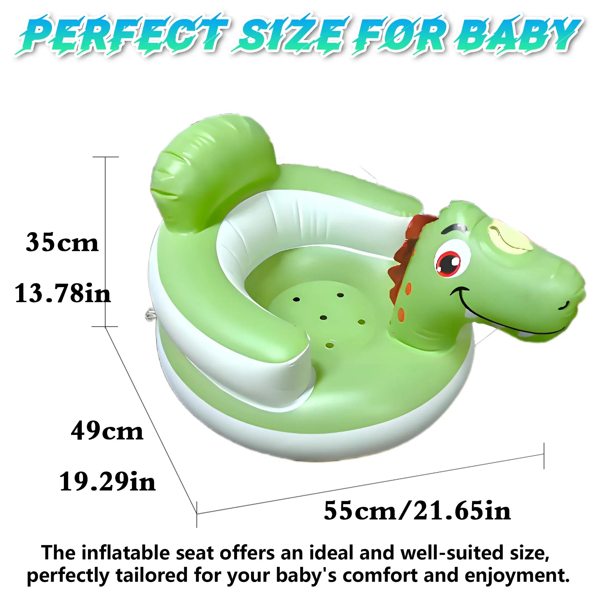 New Inflatable Baby Seat with Full Enclosure Comfortable PVC Sit Me Up Baby Chair Built in Air Pump Blow Up Sitting Sofa