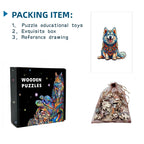 Jigsaw Puzzle Mysterious Animal Puzzles Dog Puzzles Gift for Adult Kids Educational Fabulous Gift Interactive Games Wooden Toys