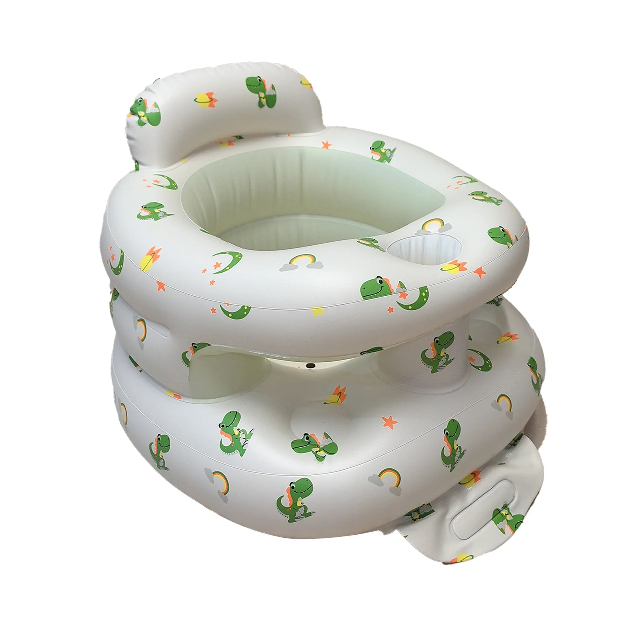 New Inflatable Baby Seat with Full Enclosure Comfortable PVC Sit Me Up Baby Chair Built in Air Pump Blow Up Sitting Sofa