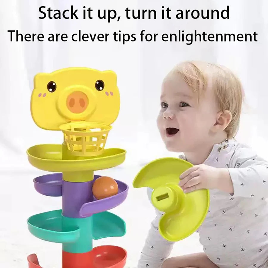 Montessori-style baby toy rolling ball, infant and toddler fun, parent-child interactive puzzle stacking early education toys