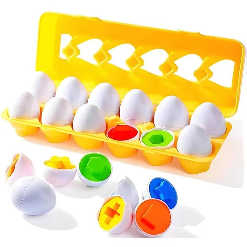 Montessori Smart Egg Matching Puzzle Toy for Toddlers | Color & Shape Sorting Educational Game