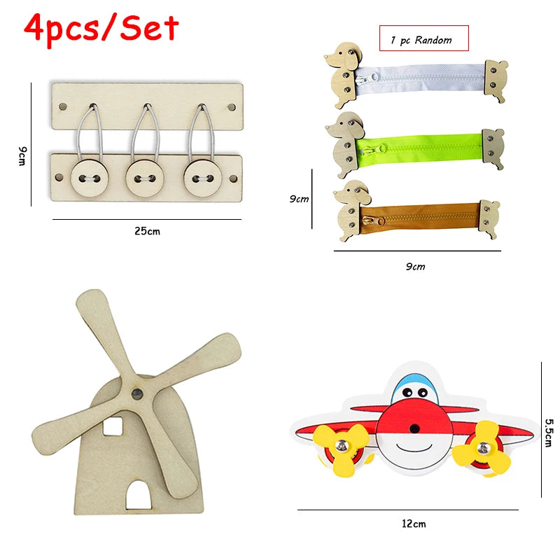 Kids Busy Board DIY Accessories Baby Activity Fine Motor Skills Learning Games Montessori Sensory Toys Early Education Busyboard