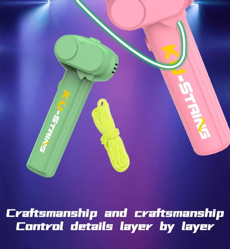 Light Toy String Glow In The Dark String Rope Launcher Luminous Portable Handheld String Stress Relief Toys For Kids Party Gifts